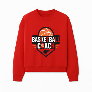 Basketball Coach Logo Design | Sports Coaching Emblem | Orange & Black Graphic for Coaches & Teams - Sweatshirt 1758186542722.jpg