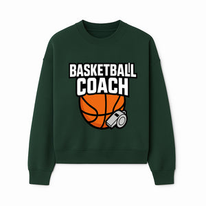 Basketball Coach Graphic Tee - Sports Coaching T-Shirt with Whistle and Ball Design for Coaches and Players - Sweatshirt 1758186542744.jpg