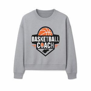 Basketball Coach Logo Design | Sports Coaching Emblem | Orange & Black Graphic for Coaches & Teams - Sweatshirt 1758186542854.jpg