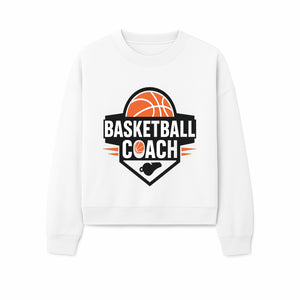 Basketball Coach Logo Design | Sports Coaching Emblem | Orange & Black Graphic for Coaches & Teams - Sweatshirt 1758186543029.jpg
