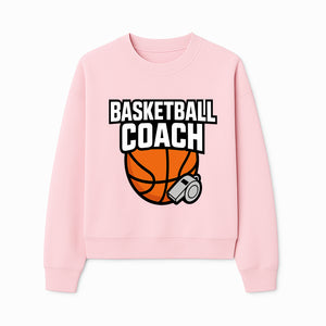 Basketball Coach Graphic Tee - Sports Coaching T-Shirt with Whistle and Ball Design for Coaches and Players - Sweatshirt 1758186543137.jpg