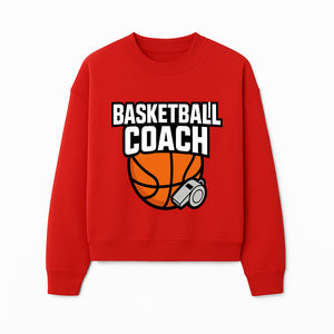 Basketball Coach Graphic Tee - Sports Coaching T-Shirt with Whistle and Ball Design for Coaches and Players - Sweatshirt 1758186543568.jpg