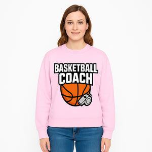 Basketball Coach Graphic Tee - Sports Coaching T-Shirt with Whistle and Ball Design for Coaches and Players - Sweatshirt 1758186545139.jpg