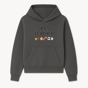 P.E. Teacher Gift Shirt | Sports Lover Apparel with Tennis, Basketball, Soccer & More | Fun Teaching Outfit for Gym Instructors - Hoodie 1758186556722.jpg