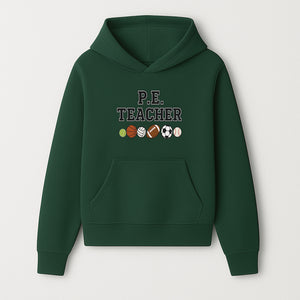 P.E. Teacher Gift Shirt | Sports Lover Apparel with Tennis, Basketball, Soccer & More | Fun Teaching Outfit for Gym Instructors - Hoodie 1758186556872.jpg