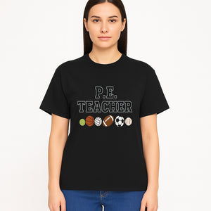 P.E. Teacher Gift Shirt | Sports Lover Apparel with Tennis, Basketball, Soccer & More | Fun Teaching Outfit for Gym Instructors - T-shirt 1758186562504.jpg