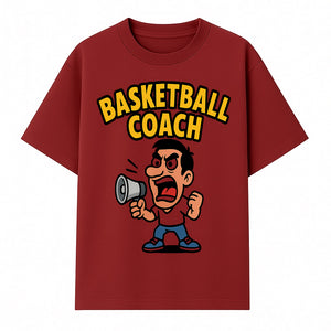 Basketball Coach Cartoon Graphic Tee - Funny Sports Apparel for Coaches & Players - T-shirt 1758186572388.jpg