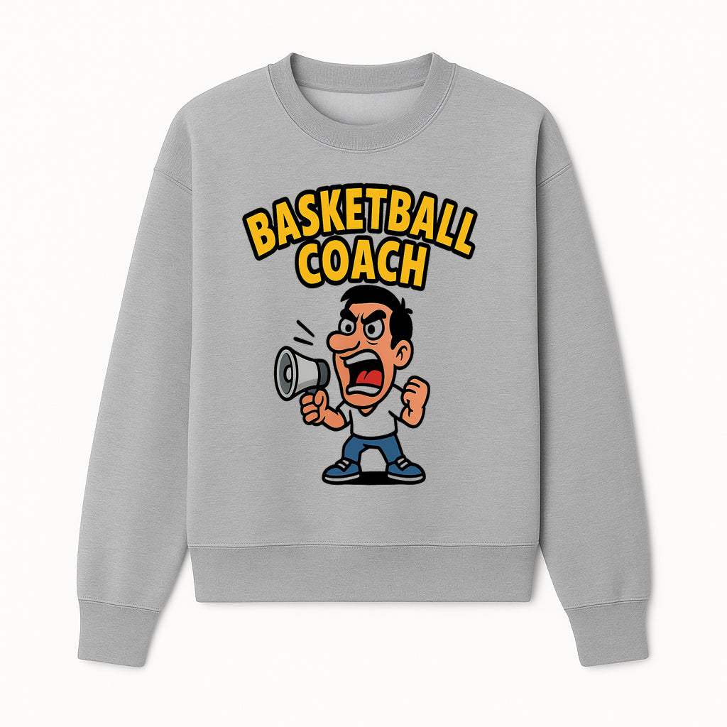 Basketball Coach Cartoon Graphic Tee - Funny Sports Apparel for Coaches & Players - Sweatshirt 1758186574350.jpg