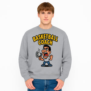 Basketball Coach Cartoon Graphic Tee - Funny Sports Apparel for Coaches & Players - Sweatshirt 1758186577185.jpg
