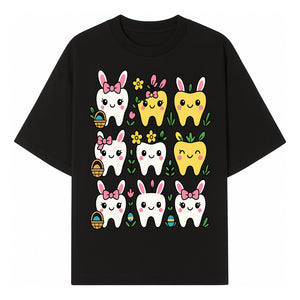 Cute Bunny Teeth Stickers | Easter Tooth Decor | Kawaii Dental Art for Kids | Fun Spring Decorations | Whimsical Tooth and Flower Designs - T-shirt 1758250137725.jpg