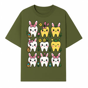 Cute Bunny Teeth Stickers | Easter Tooth Decor | Kawaii Dental Art for Kids | Fun Spring Decorations | Whimsical Tooth and Flower Designs - T-shirt 1758250138017.jpg