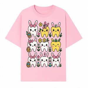 Cute Bunny Teeth Stickers | Easter Tooth Decor | Kawaii Dental Art for Kids | Fun Spring Decorations | Whimsical Tooth and Flower Designs - T-shirt 1758250138483.jpg