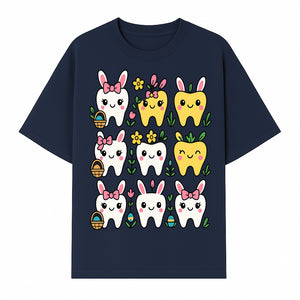 Cute Bunny Teeth Stickers | Easter Tooth Decor | Kawaii Dental Art for Kids | Fun Spring Decorations | Whimsical Tooth and Flower Designs - T-shirt 1758250138804.jpg