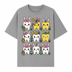 Cute Bunny Teeth Stickers | Easter Tooth Decor | Kawaii Dental Art for Kids | Fun Spring Decorations | Whimsical Tooth and Flower Designs - T-shirt 1758250139084.jpg