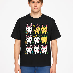 Cute Bunny Teeth Stickers | Easter Tooth Decor | Kawaii Dental Art for Kids | Fun Spring Decorations | Whimsical Tooth and Flower Designs - T-shirt 1758250140350.jpg