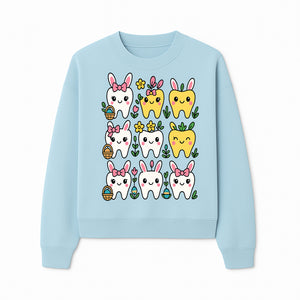 Cute Bunny Teeth Stickers | Easter Tooth Decor | Kawaii Dental Art for Kids | Fun Spring Decorations | Whimsical Tooth and Flower Designs - Sweatshirt 1758250141441.jpg