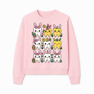 Cute Bunny Teeth Stickers | Easter Tooth Decor | Kawaii Dental Art for Kids | Fun Spring Decorations | Whimsical Tooth and Flower Designs - Sweatshirt 1758250141600.jpg