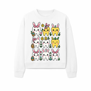Cute Bunny Teeth Stickers | Easter Tooth Decor | Kawaii Dental Art for Kids | Fun Spring Decorations | Whimsical Tooth and Flower Designs - Sweatshirt 1758250142326.jpg