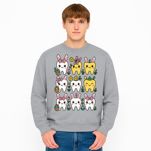 Cute Bunny Teeth Stickers | Easter Tooth Decor | Kawaii Dental Art for Kids | Fun Spring Decorations | Whimsical Tooth and Flower Designs - Sweatshirt 1758250143489.jpg