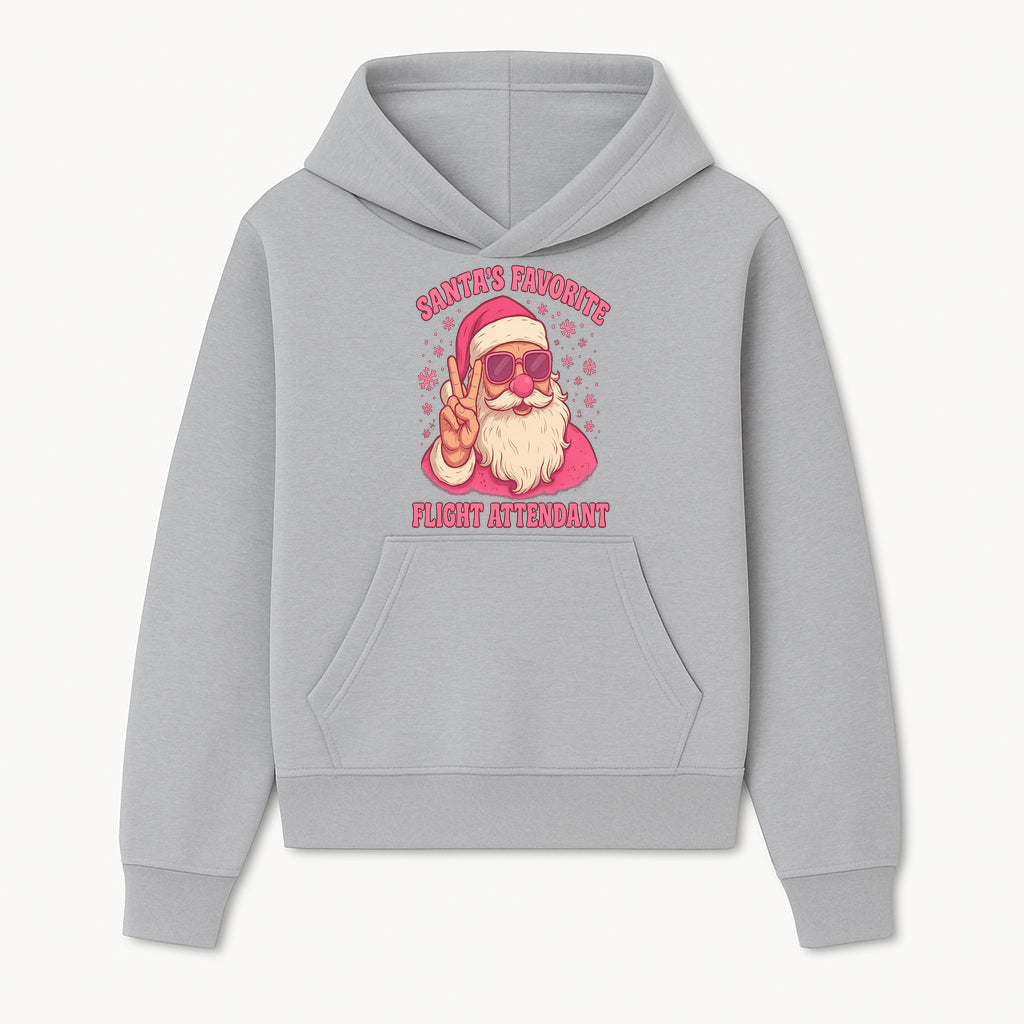 Santa's Favorite Flight Attendant Gift T-Shirt, Funny Christmas Apparel, Holiday Humor, Cute Santa Graphic Tee for Women and Men - Hoodie 1758254652747.jpg