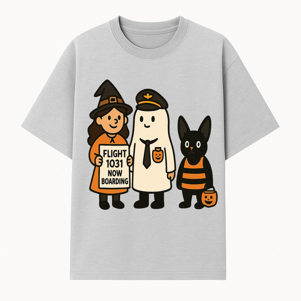 Halloween Flight 1031 Boarding Sign Art Print - Spooky Ghost, Witch, and Cat Costume Decor for Fall, Trick or Treat, Kids Room - T-shirt 1758254653509.jpg