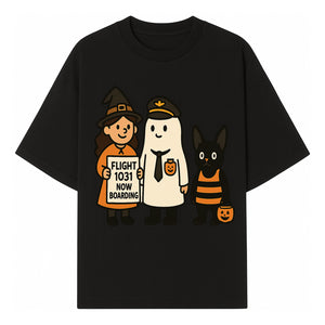 Halloween Flight 1031 Boarding Sign Art Print - Spooky Ghost, Witch, and Cat Costume Decor for Fall, Trick or Treat, Kids Room - T-shirt 1758254653662.jpg