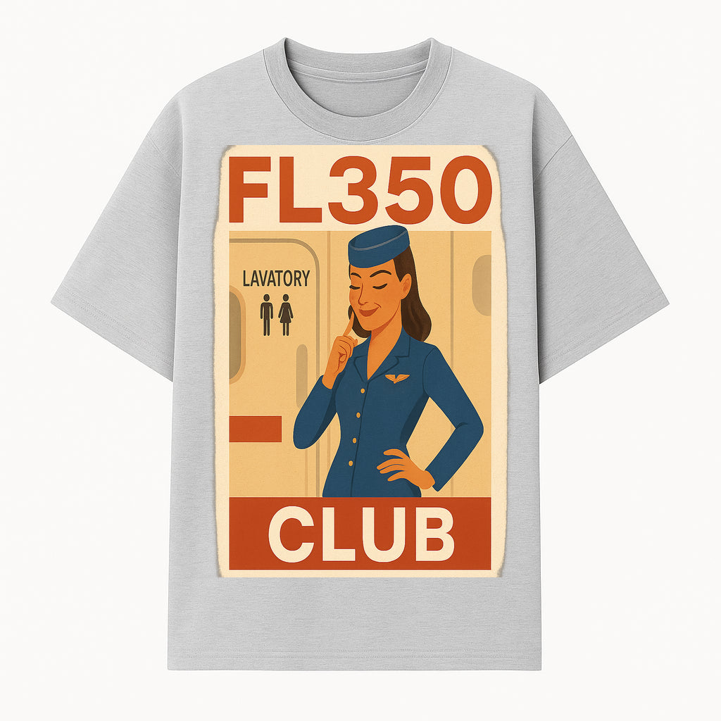 Vintage Airline Flight Attendant FL350 Club Poster Art - Retro Aviation Wall Decor - T-shirt 1758254654166.jpg
