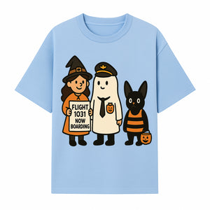 Halloween Flight 1031 Boarding Sign Art Print - Spooky Ghost, Witch, and Cat Costume Decor for Fall, Trick or Treat, Kids Room - T-shirt 1758254654298.jpg