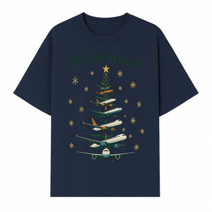 'Tis the Season Airplane Christmas Tree Graphic Tee - Holiday Travel Shirt for Pilots and Aviation Enthusiasts - T-shirt 1758254655057.jpg