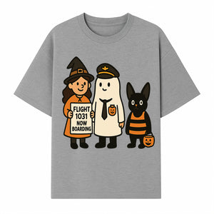 Halloween Flight 1031 Boarding Sign Art Print - Spooky Ghost, Witch, and Cat Costume Decor for Fall, Trick or Treat, Kids Room - T-shirt 1758254655115.jpg