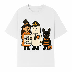 Halloween Flight 1031 Boarding Sign Art Print - Spooky Ghost, Witch, and Cat Costume Decor for Fall, Trick or Treat, Kids Room - T-shirt 1758254655261.jpg