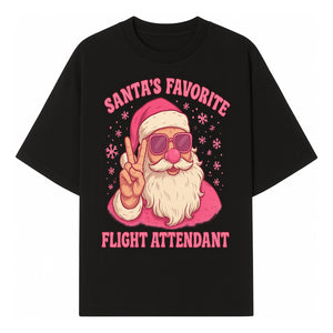 Santa's Favorite Flight Attendant Gift T-Shirt, Funny Christmas Apparel, Holiday Humor, Cute Santa Graphic Tee for Women and Men - T-shirt 1758254656039.jpg