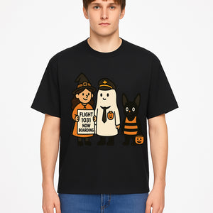 Halloween Flight 1031 Boarding Sign Art Print - Spooky Ghost, Witch, and Cat Costume Decor for Fall, Trick or Treat, Kids Room - T-shirt 1758254656392.jpg