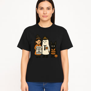Halloween Flight 1031 Boarding Sign Art Print - Spooky Ghost, Witch, and Cat Costume Decor for Fall, Trick or Treat, Kids Room - T-shirt 1758254656538.jpg
