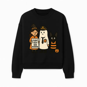 Halloween Flight 1031 Boarding Sign Art Print - Spooky Ghost, Witch, and Cat Costume Decor for Fall, Trick or Treat, Kids Room - Sweatshirt 1758254656849.jpg