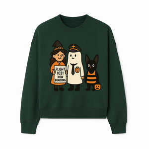 Halloween Flight 1031 Boarding Sign Art Print - Spooky Ghost, Witch, and Cat Costume Decor for Fall, Trick or Treat, Kids Room - Sweatshirt 1758254657180.jpg