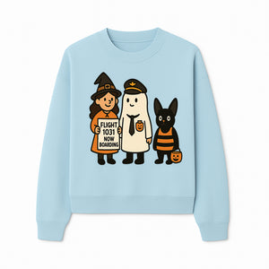 Halloween Flight 1031 Boarding Sign Art Print - Spooky Ghost, Witch, and Cat Costume Decor for Fall, Trick or Treat, Kids Room - Sweatshirt 1758254657487.jpg