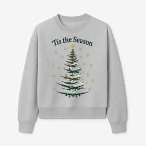 'Tis the Season Airplane Christmas Tree Graphic Tee - Holiday Travel Shirt for Pilots and Aviation Enthusiasts - Sweatshirt 1758254657686.jpg