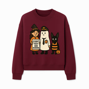 Halloween Flight 1031 Boarding Sign Art Print - Spooky Ghost, Witch, and Cat Costume Decor for Fall, Trick or Treat, Kids Room - Sweatshirt 1758254657798.jpg