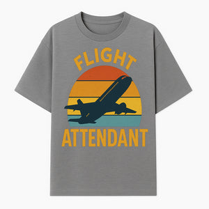 Vintage Flight Attendant Retro Airplane Sunset Graphic Tee | Travel Lover Gift | Airline Crew Apparel - T-shirt 1758254657823.jpg