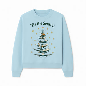 'Tis the Season Airplane Christmas Tree Graphic Tee - Holiday Travel Shirt for Pilots and Aviation Enthusiasts - Sweatshirt 1758254657832.jpg