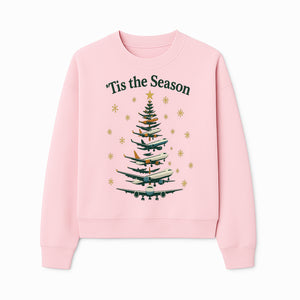 'Tis the Season Airplane Christmas Tree Graphic Tee - Holiday Travel Shirt for Pilots and Aviation Enthusiasts - Sweatshirt 1758254657978.jpg