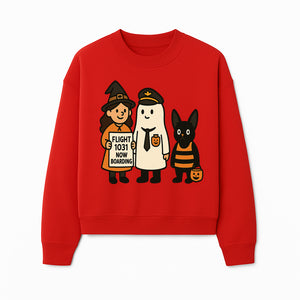 Halloween Flight 1031 Boarding Sign Art Print - Spooky Ghost, Witch, and Cat Costume Decor for Fall, Trick or Treat, Kids Room - Sweatshirt 1758254658085.jpg