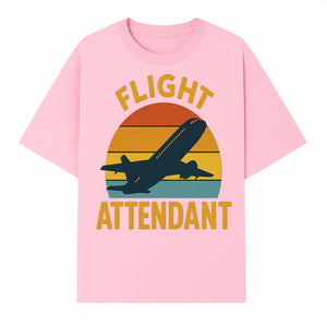 Vintage Flight Attendant Retro Airplane Sunset Graphic Tee | Travel Lover Gift | Airline Crew Apparel - T-shirt 1758254658146.jpg