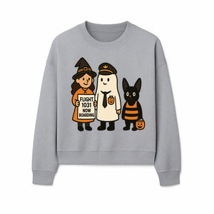 Halloween Flight 1031 Boarding Sign Art Print - Spooky Ghost, Witch, and Cat Costume Decor for Fall, Trick or Treat, Kids Room - Sweatshirt 1758254658212.jpg