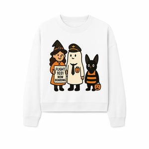 Halloween Flight 1031 Boarding Sign Art Print - Spooky Ghost, Witch, and Cat Costume Decor for Fall, Trick or Treat, Kids Room - Sweatshirt 1758254658353.jpg