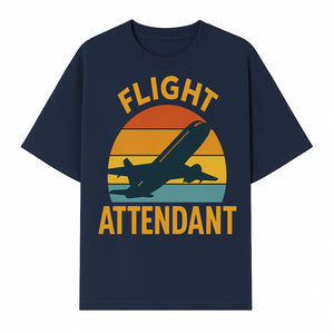 Vintage Flight Attendant Retro Airplane Sunset Graphic Tee | Travel Lover Gift | Airline Crew Apparel - T-shirt 1758254658467.jpg