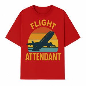 Vintage Flight Attendant Retro Airplane Sunset Graphic Tee | Travel Lover Gift | Airline Crew Apparel - T-shirt 1758254658617.jpg