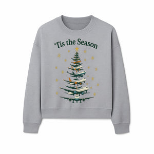 'Tis the Season Airplane Christmas Tree Graphic Tee - Holiday Travel Shirt for Pilots and Aviation Enthusiasts - Sweatshirt 1758254658650.jpg