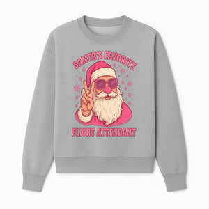 Santa's Favorite Flight Attendant Gift T-Shirt, Funny Christmas Apparel, Holiday Humor, Cute Santa Graphic Tee for Women and Men - Sweatshirt 1758254658899.jpg
